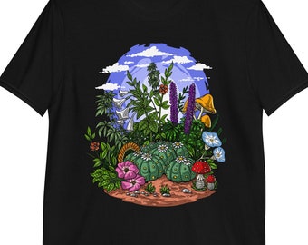 Peyote Cactus T-Shirt, Psychedelic Shirt, Plants Shirt, Botanical Clothing, Mushrooms Tee, Nature Shirt, Botany Shirts, Mushroom Clothes
