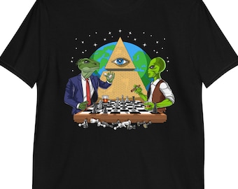 Alien Illuminati T-Shirt, Conspiracy Theories Tee, Mens Aliens Tees, All Seeing Eye Tee, Aliens Clothing, Alien Clothes, Aliens Outfit