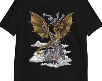 Chemise dragon steampunk, t-shirt industriel mécanique, vêtements steampunk victoriens, vêtements steampunk, vêtements steampunk, tenue steampunk