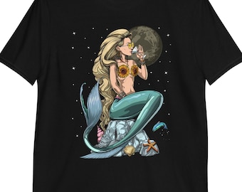 Camisa de sirena, camisa hippie, camiseta de sirena, ropa de sirena, ropa de sirena, ropa de sirena, atuendo hippie, regalo para amantes de las sirenas