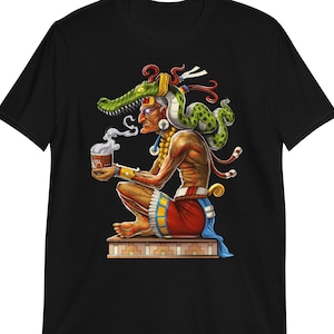 Camiseta del dios maya Itzamná, camiseta de la mitología maya, camiseta de los dioses aztecas, camiseta maya antigua, ropa maya, ropa maya, prendas mayas