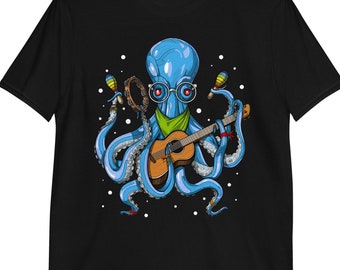 T-shirt octopus, shirt hippie, octopus-T-shirts heren, grappig shirt octopus, shirt uniseks hippie, octopuskleding, hippiekleding, hippiekleding