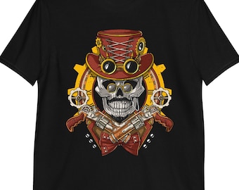 Steampunk Skull Shirt, Mechanical Gears Shirt, Industrial Steampunk Tee, Victorian Steampunk Clothing, Steampunk Clothes