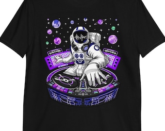 Maglietta Astronauta Techno DJ, maglietta con musica EDM psichedelica