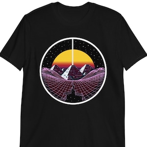 Synthwave Egyptian Pyramids Shirt, Psychedelic Retro 80s Tee, Vaporwave Shirt, Retrowave Aesthetic Clothes, Vaporwave Clothing