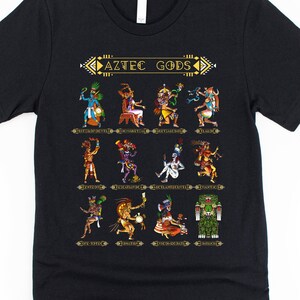 Aztec Mythology Gods T-Shirt - Aztec Mens Tee - Aztec Deity Clothing - Aztec Clothes - Aztec Apparel - Aztec God T-Shirt - Aztec Apparel