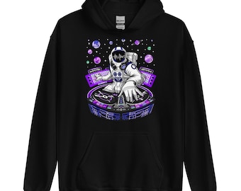 Psychedelic Astronaut DJ Hoodie, Psytrance Techno EDM Clothes