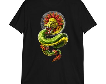 Camiseta del dios azteca Quetzalcóatl, camiseta de la serpiente azteca