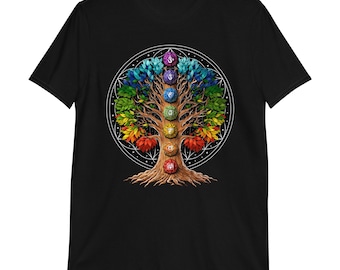 Tree of Life Yoga Chakra T-Shirt, Zen Spiritual Meditation Tee