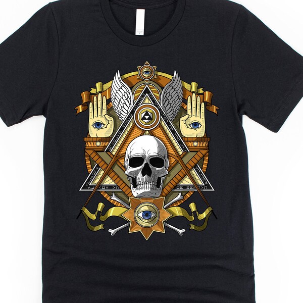 Masonic Skull Shirt, Illuminati Shirt, Freemasons Shirt, Esoteric Shirt, Masonry Shirt, Masons Shirt, Masonic Illuminati Clothing