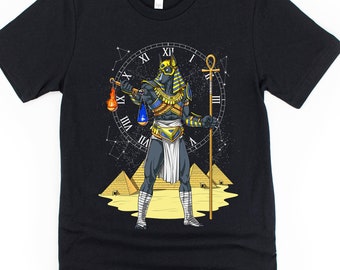 Anubis Egyptian God T-Shirt - Ancient Egyptian Mythology Tee - Egyptian Pyramids Shirt - Anubis Clothing - Egyptian God Of The Dead Clothes