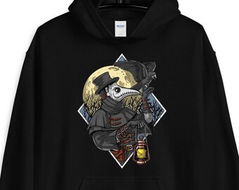 Pestdoktor Hoodie - Pest Doktor Sweatshirt - Makaberer Tod Hoodie - Goth Horror Hoodie Bekleidung - Gothic Hoodie - Pest Doktor Outfit