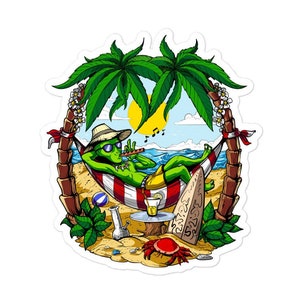 Alien Aufkleber - Hawaiianische Urlaubsaufkleber - Sommeraufkleber - Strandaufkleber - Lustige Alien-Aufkleber - Alien-Liebhabergeschenke