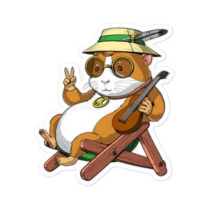 Sticker cochon d'Inde, sticker hippie, décalcomanies de cochon d'Inde, cadeaux drôles de cochon d'Inde, amoureux des cochons d'Inde, sticker hippie