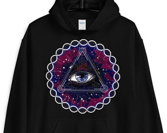 Psychedelic Hoodie - All Seeing Eye Hoodie - Spiritual Hoodie - Sacred Geometry Apparel - Psychedelic Clothes - Psychedelic Clothing