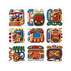 Mayan Symbols Sticker - Aztec Mythology Decal - Ancient Mayan Gods Stickers - Mayan Stickers - Mexican Sticker - Mayan Gifts