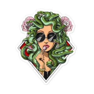 Sticker méduse déesse grecque - sticker hippie - sticker mythologie grecque - sticker déesse méduse - sticker déesse méduse - cadeaux méduse
