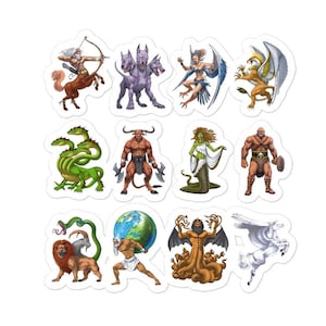 Griechische Mythologie Fabelwesen Aufkleber - Antike griechische Götter Aufkleber - Griechische Göttin Aufkleber - Griechische Mythologische Monster Aufkleber Geschenke