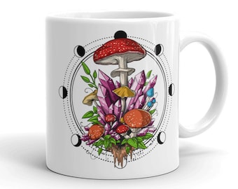 Forest Mushrooms Mug, Nature Mugs, Botany Mug, Forest Cups, Nature Botanical Mug, Mushrooms Cup, Fungi Mugs, Mushroom Lover Gifts