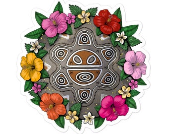 Adesivo Taino Sun - Adesivos Boricua - Adesivo Porto Rico - Decalque do símbolo Taino - Adesivo porto-riquenho - Adesivos Coqui - Presentes Taino Sun