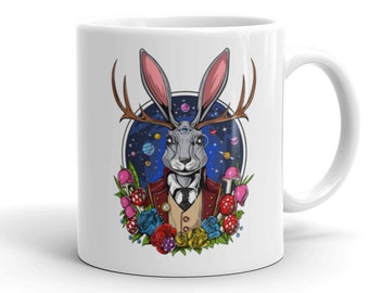 Taza de Jackalope Críptido: Taza de Conejo de Criptozoología