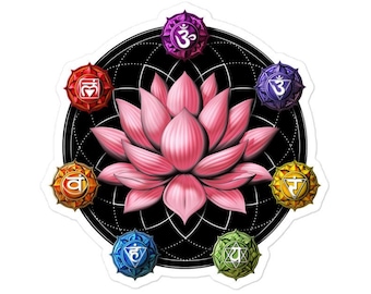 Pegatinas con símbolos de los chakras del loto, pegatinas de yoga zen, pegatinas de la flor de la vida, pegatinas de geometría sagrada, pegatinas budistas espirituales, pegatinas de meditación