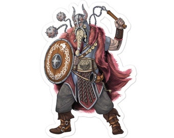 Pegatina de guerrero vikingo nórdico - Pegatinas de mitología nórdica - Pegatina de guerrero escandinavo - Calcomanías paganas - Calcomanía vikinga - Regalos vikingos