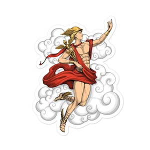 Sticker Hermes messager Dieu grec - Stickers mythologie grecque antique - Sticker Hermès - Sticker divinité grecque - Sticker dieux grecs - cadeaux Hermès