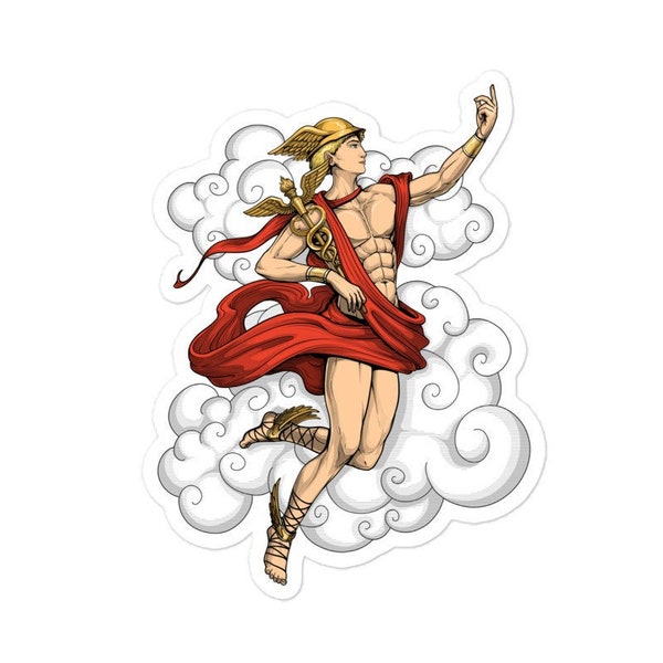 Hermes Greek God Messenger Sticker - Ancient Greek Mythology Stickers - Hermes Decal - Greek Deity Sticker - Greek Gods Decal - Hermes Gifts