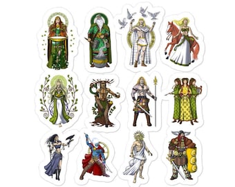 Celtic Mythology Gods Sticker - Pagan Norse Deities Decal - Ancient Irish Nordic Celts Stickers - Scandinavian Viking Warriors Decals Gifts