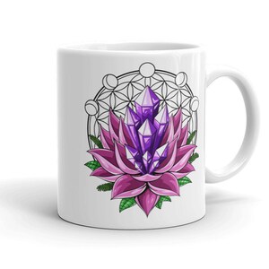 Lotus Flower Of Life Mug, Zen Yoga Coffee Mug, Sacred Geometry Mug, Spiritual Buddhist Mug, Meditation Mug, Buddhist Cup, Buddhist Mug