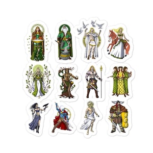 Adesivo con divinità della mitologia celtica - Decalcomania con divinità pagane norvegesi - Adesivi con antichi celti nordici irlandesi - Decalcomanie con guerrieri vichinghi scandinavi, regali