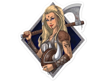 Norse Viking Warrior Sticker - Nordic Mythology Stickers - Scandinavian Pagan Decals - Viking Decal - Viking Gifts - Norse Gift Idea