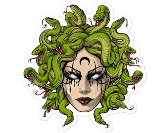 Greek Goddess Medusa Sticker - Medusa Snakes Stickers - Greek Mythology Decals - Gothic Stickers - Ancient Greece Gift - Mythology Gifts