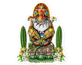 Aztec God Xochipilli Sticker - Aztec Mythology Stickers - Mayan Gods Decal - Ancient Aztec Deity Stickers - Aztec Gifts - Mayan Gift
