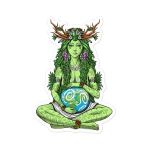 Adesivo Mãe Terra Gaia, Adesivo Deusa Grega, Adesivo Natureza, Adesivos Espirituais Hippie, Adesivo Planeta Terra, Decalques Pagãos, Presentes Gaia