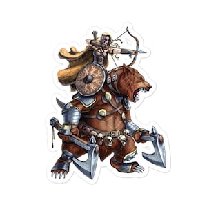 Adesivo guerriero vichingo norreno - Adesivo mitologia nordica - Adesivo orso arciere - Adesivi pagani scandinavi - Decalcomanie vichinghe - Regali vichinghi