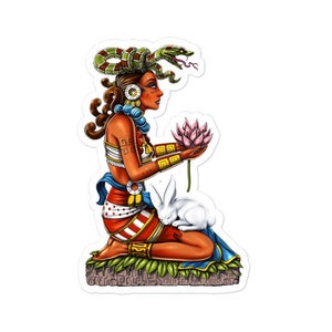 Mayan Goddess Ixchel Sticker - Aztec Mythology Stickers - Mayan Gods Decal - Ancient Mayan Sticker - Aztec Gifts - Native Mexican Gift
