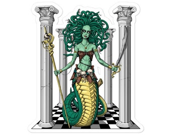 Greek Goddess Medusa Sticker - Medusa Snakes Stickers - Greek Mythology Decals - Gothic Stickers - Ancient Greece Gift - Mythology Gifts