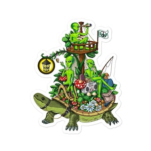 Aliens Sticker, Funny Alien Stickers, Aliens Stickers, Turtle Stickers, Extraterrestrials, Alien Lover Gift, Funny Alien Gifts