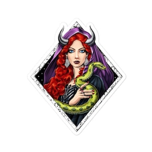 Lilith Goddess Sticker, Occult Pagan Stickers, Witchcraft Gothic Decals, Witch Demon Sticker, Wiccan Goth Sticker, Satanic Sticker