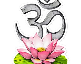 Om Lotus Yoga Sticker, Zen Meditation Spiritual Decal