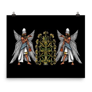 Anunnaki Aliens Poster - Sumerian Mythology Gods Wall Decor - Ancient Mesopotamian History Art Print - Aliens Conspiracy Room Decor