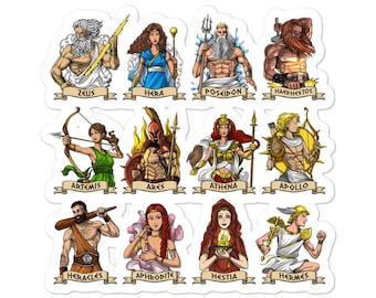 Greek Mythology Gods Sticker, Ancient Greece Decals, Greek Goddess Sticker, Greek Warriors Sticker, Zeus Sticker, Poseidon Sticker