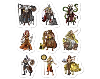 Nordische Götter Aufkleber - Skandinavische Mythologie Aufkleber - Nordische Pagan Aufkleber - Wikinger Krieger Aufkleber - Nordische Aufkleber - Mythologie Geschenke