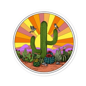 Pegatina de desierto de cactus peyote - Pegatina de cactus psicodélico - Calcomanía de cactus para computadora portátil - Calcomanías de peyote - Regalos de peyote - Regalo para amantes de los cactus