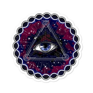Pegatina psicodélica - Pegatina del ojo que todo lo ve - Pegatina espiritual - Pegatina de geometría sagrada - Calcomanías psicodélicas - Regalos psicodélicos