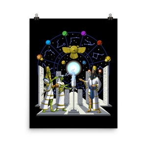 Anunnaki Aliens Poster - Ancient Sumerian Gods Mythology Wall Decor - Space Science Fiction Art Print - Mesopotamian Gods Room Decor