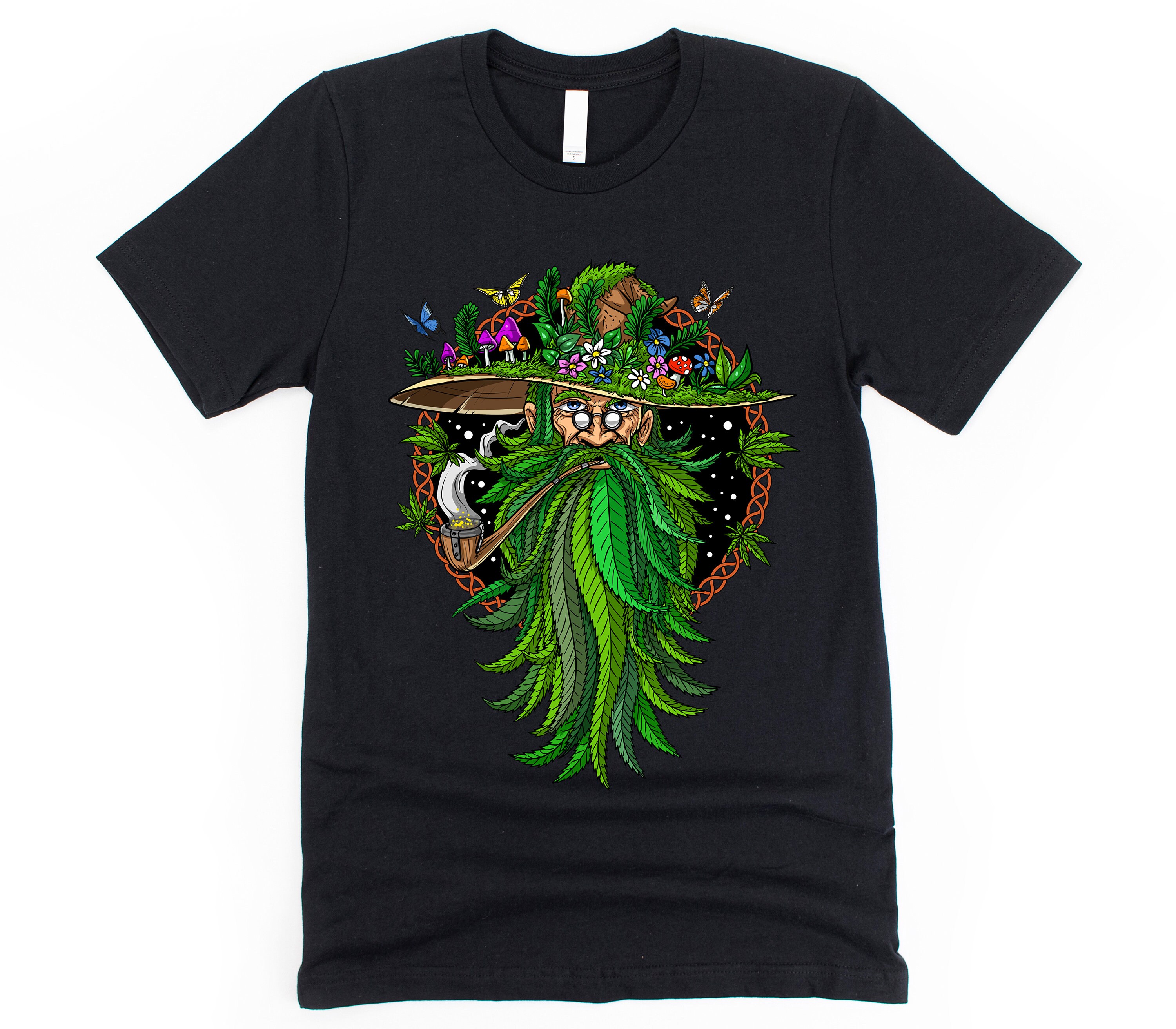 Weed Shaman Shirt Hippie Stoner Shirt Psychedelic Forest Etsy