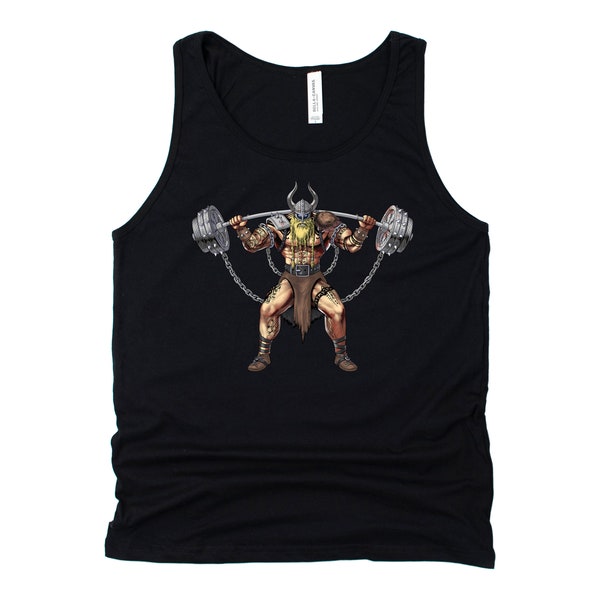 Viking Warrior Bodybuilder Mens Tank Top - Bodybuilding Weightlifting Tank - Fitness Clothes - Gym Workout Clothing - Bodybuilder Outfit